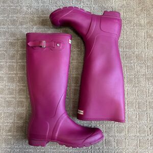Hunter Boots Original Tall Rain Boots Women's Sz 11 Matte Purple Violet Pull On